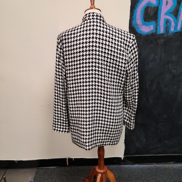 Vintage Houndstooth Fringe Tie Front Jacket - Picture 5 of 13